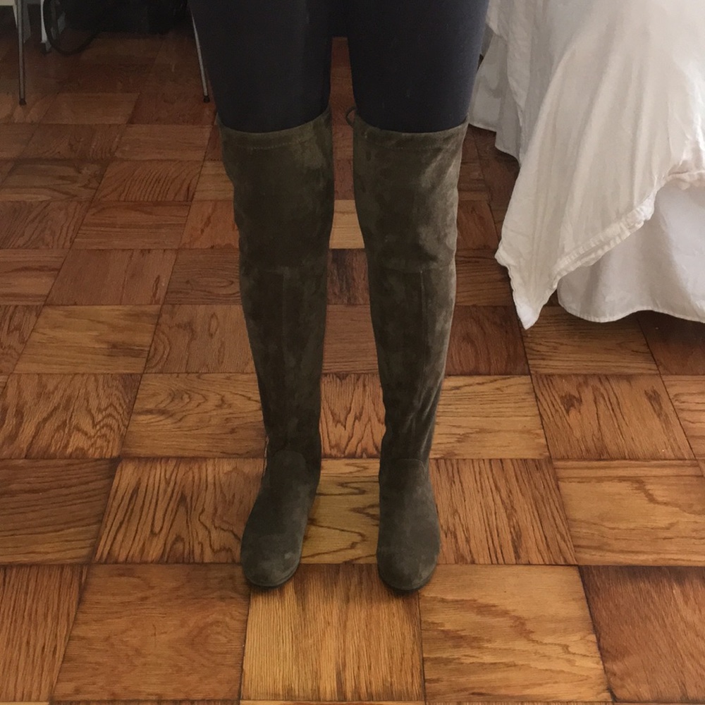 Green Suede Stuart Weitzman Over The Knee Boots